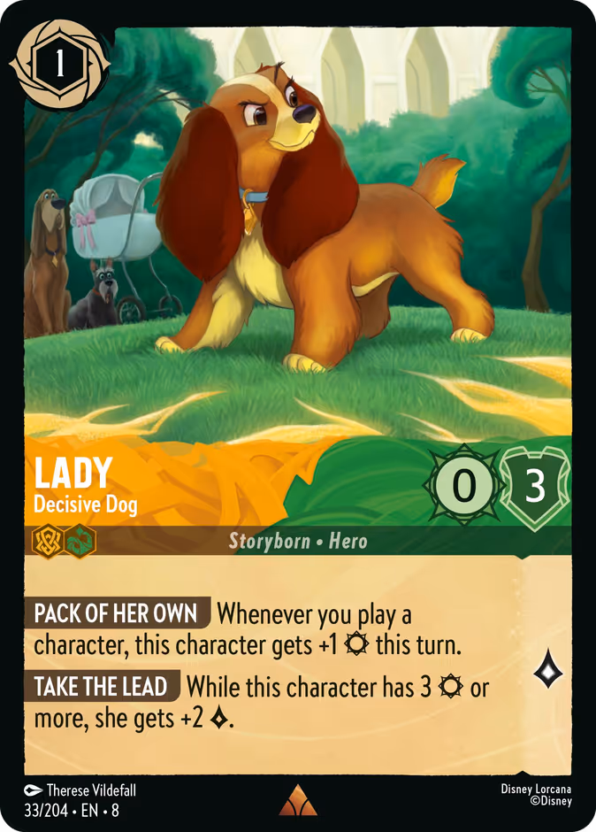 Lady - Decisive Dog — Reign of Jafar #33 (Disney Lorcana card)