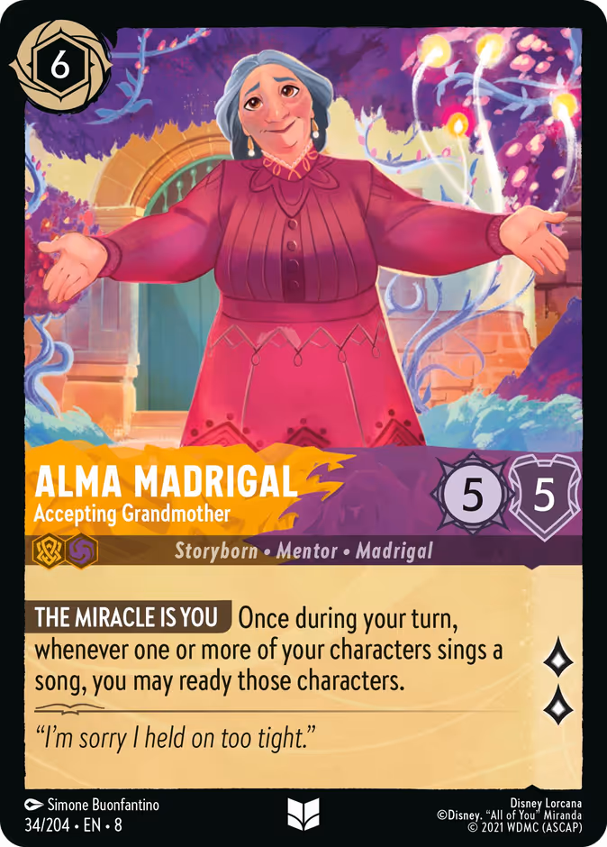 Alma Madrigal - Accepting Grandmother — Reign of Jafar #34 (Disney Lorcana card)