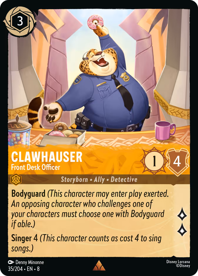 Clawhauser - Front Desk Officer — Reign of Jafar #35 (Disney Lorcana card)