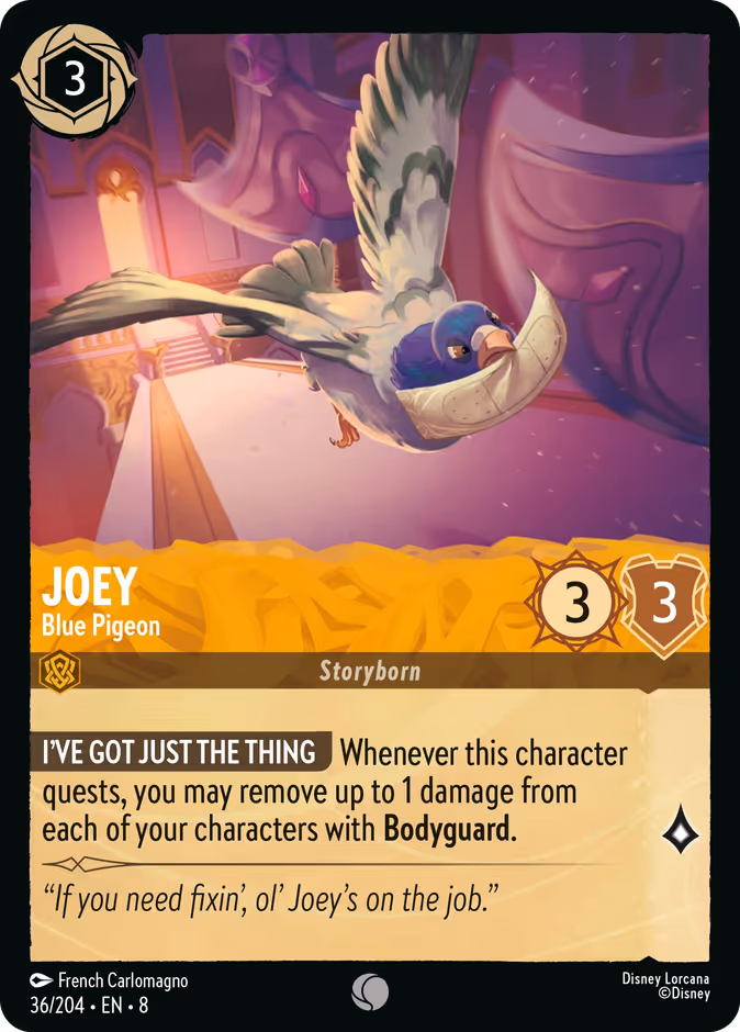 Joey - Blue Pigeon — Reign of Jafar #36 (Disney Lorcana card)