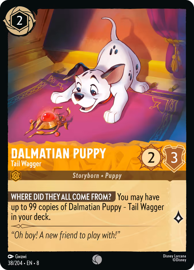 Dalmatian Puppy - Tail Wagger — Reign of Jafar #38 (Disney Lorcana card)