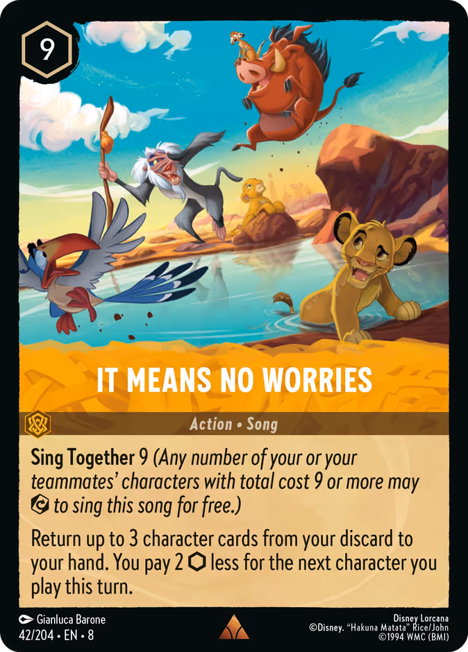 It Means No Worries — Reign of Jafar #42 (Disney Lorcana card)