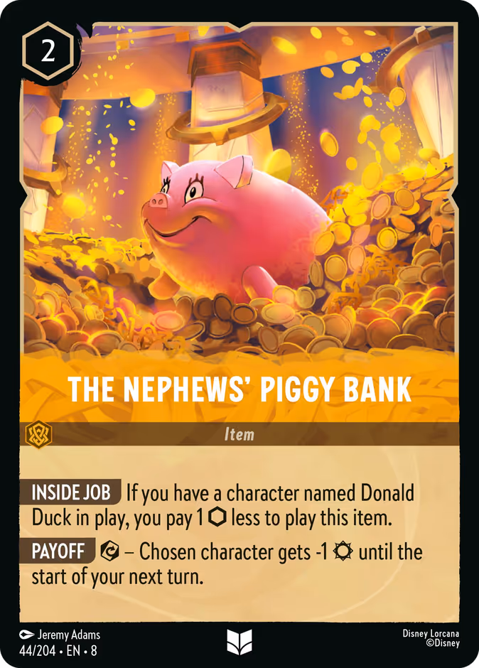 The Nephews' Piggy Bank — Reign of Jafar #44 (Disney Lorcana card)