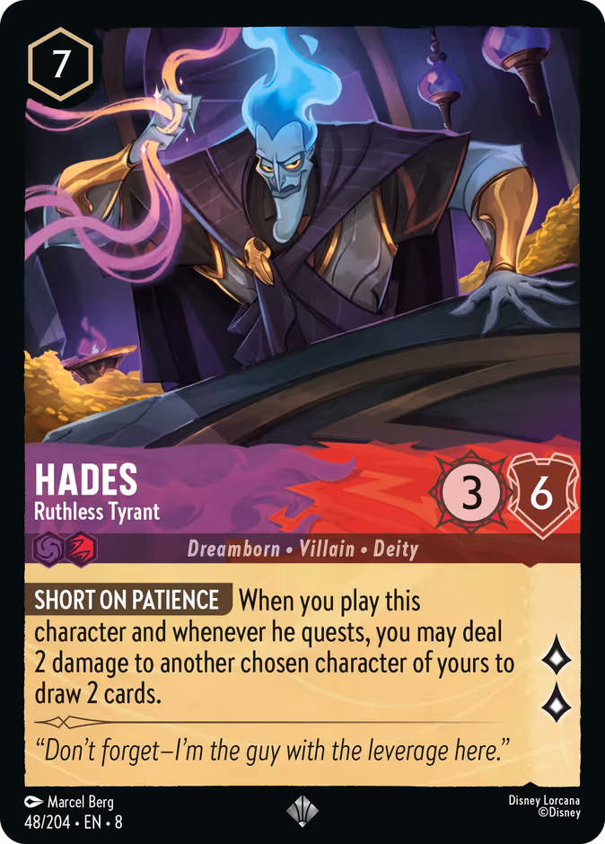 Hades - Ruthless Tyrant — Reign of Jafar #48 (Disney Lorcana card)