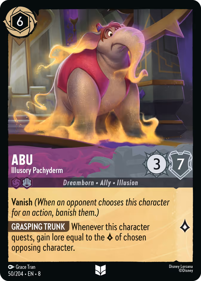 Abu - Illusory Pachyderm — Reign of Jafar #50 (Disney Lorcana card)