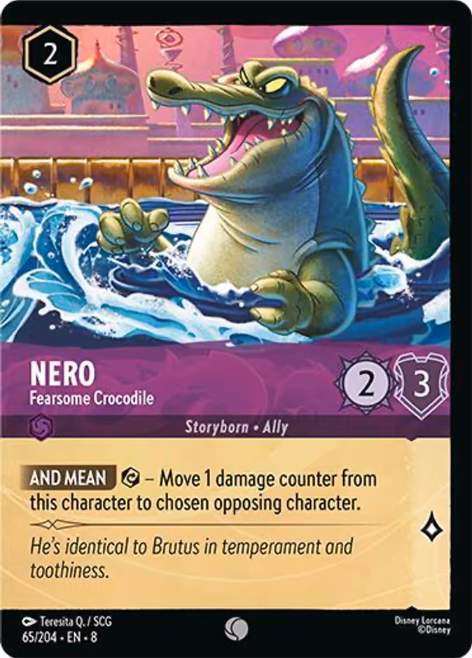 Nero - Fearsome Crocodile — Reign of Jafar #65f (Disney Lorcana card)