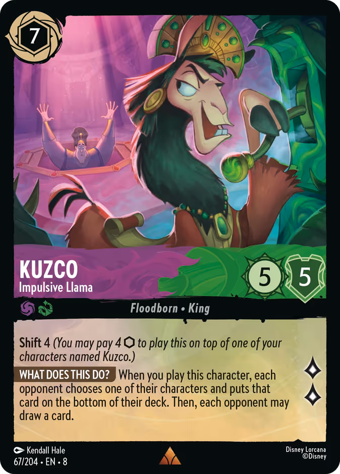 Kuzco - Impulsive Llama — Reign of Jafar #67 (Disney Lorcana card)