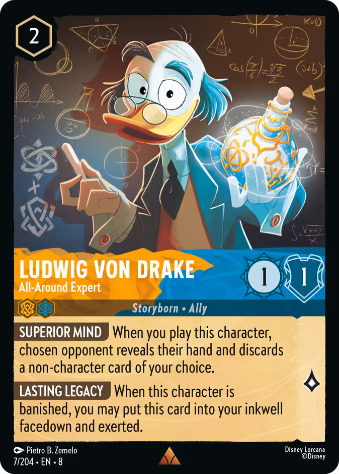 Ludwig Von Drake - All-Around Expert — Reign of Jafar #7 (Disney Lorcana card)