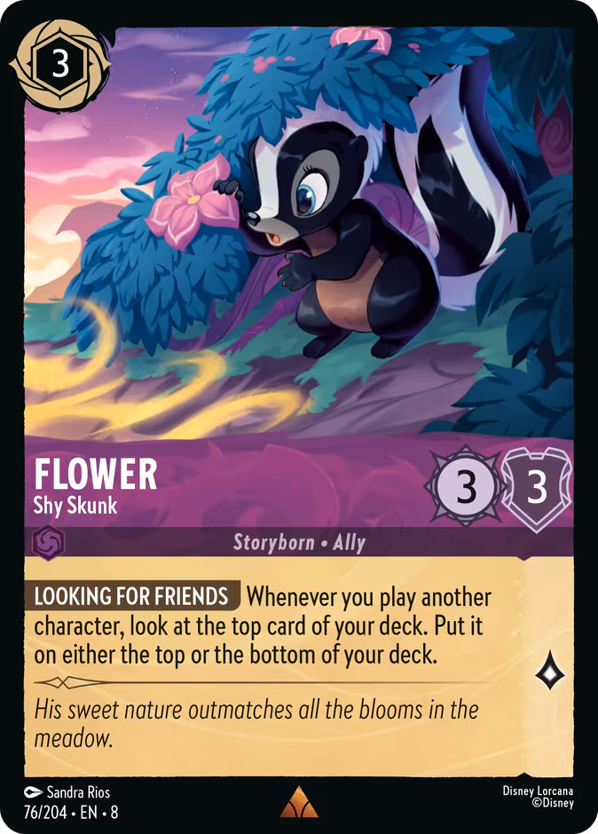 Flower - Shy Skunk — Reign of Jafar #76 (Disney Lorcana card)