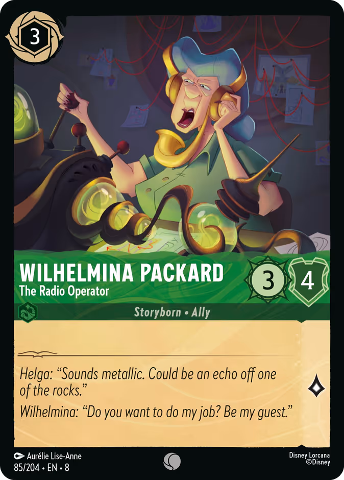 Wilhelmina Packard - The Radio Operator — Reign of Jafar #85 (Disney Lorcana card)