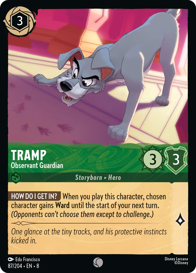 Tramp - Observant Guardian — Reign of Jafar #87 (Disney Lorcana card)