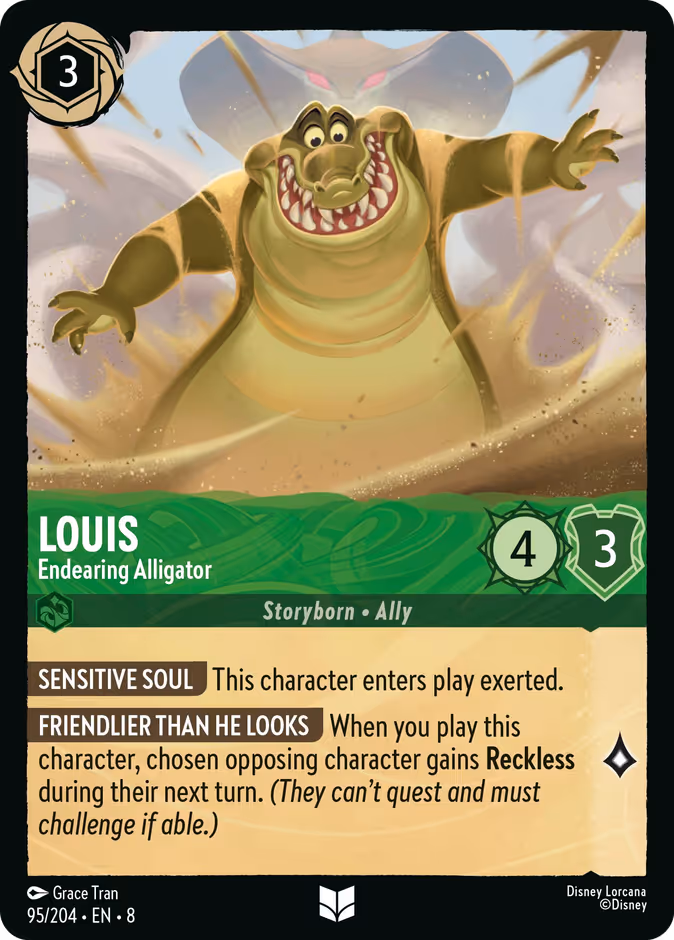 Louis - Endearing Alligator — Reign of Jafar #95 (Disney Lorcana card)