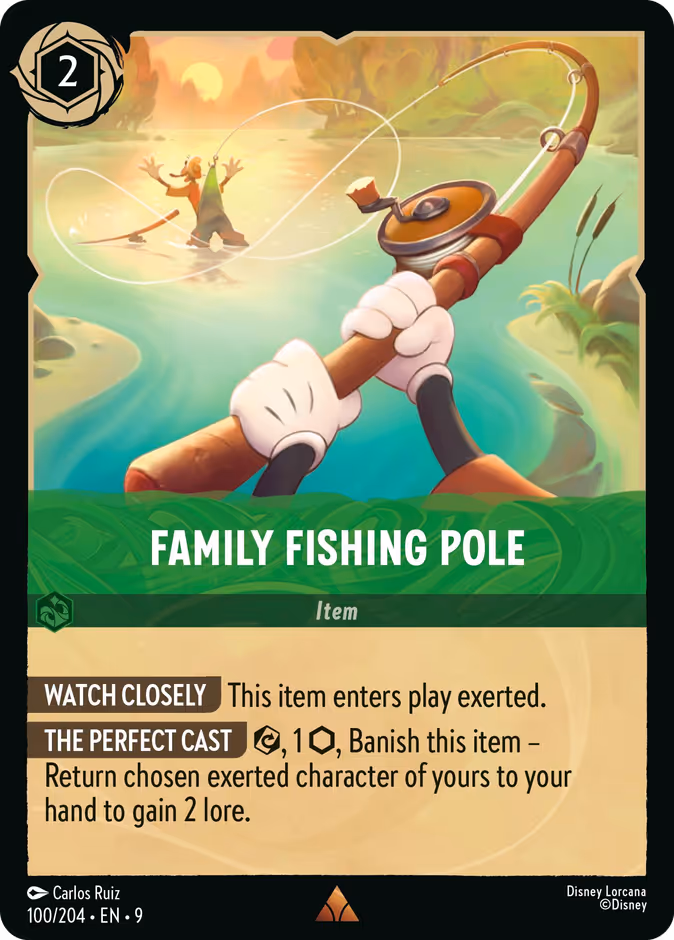 Family Fishing Pole — Fabled #100 (Disney Lorcana card)