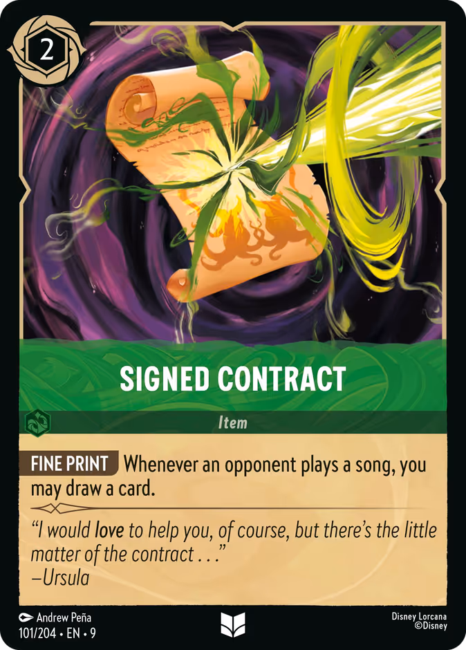Signed Contract — Fabled #101 (Disney Lorcana card)
