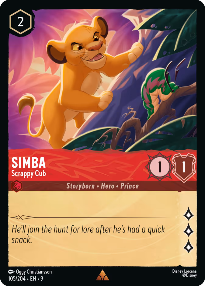Simba - Scrappy Cub — Fabled #105 (Disney Lorcana card)