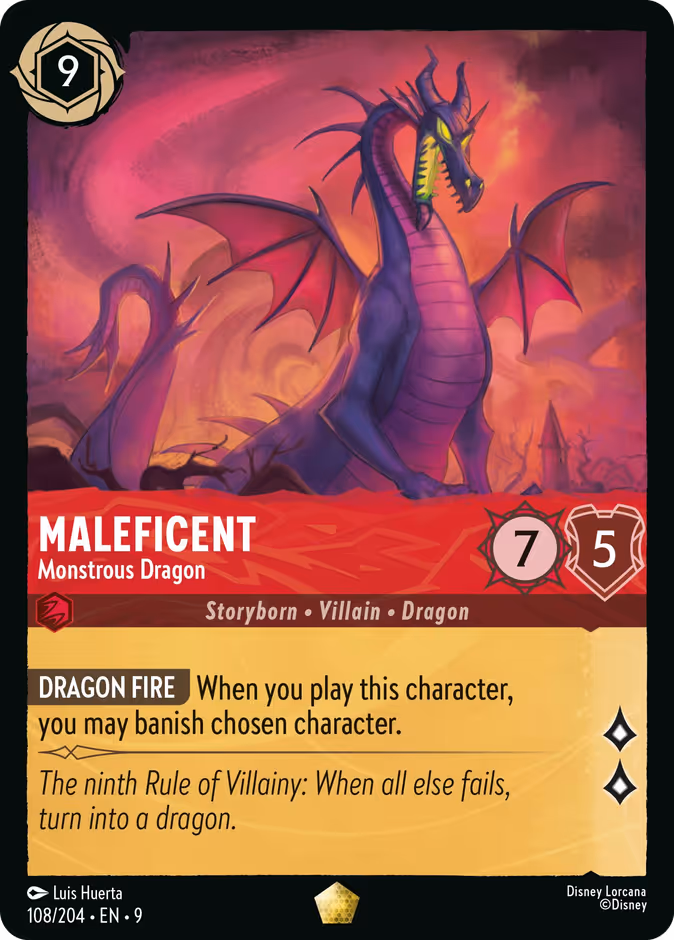 Maleficent - Monstrous Dragon — Fabled #108 (Disney Lorcana card)