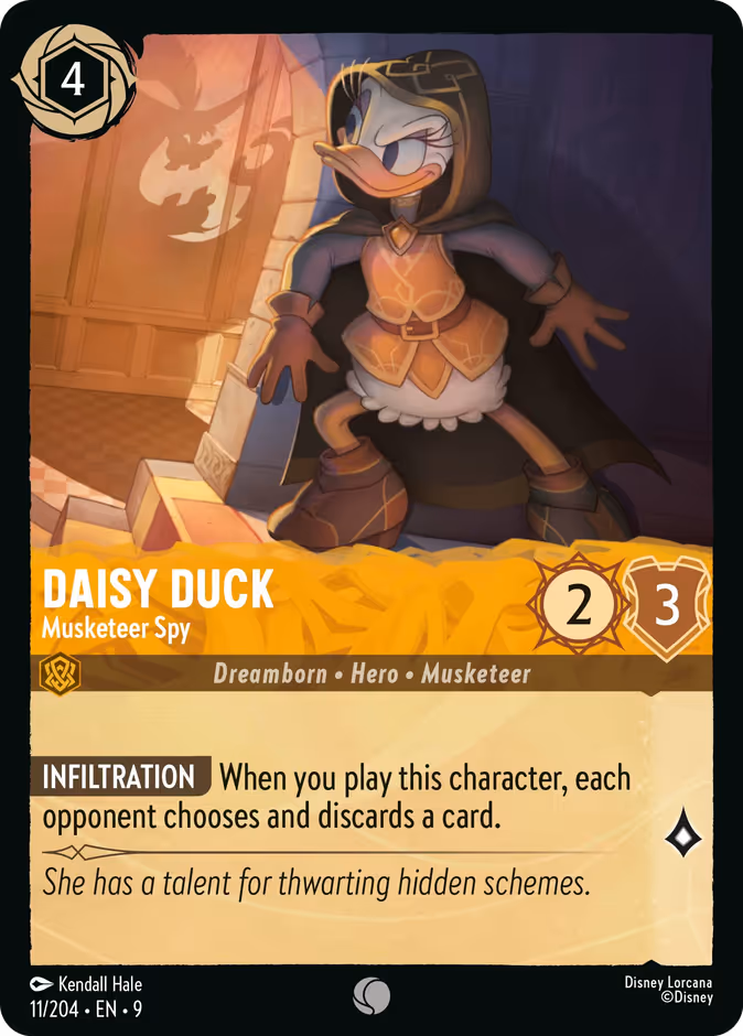 Daisy Duck - Musketeer Spy — Fabled #11 (Disney Lorcana card)