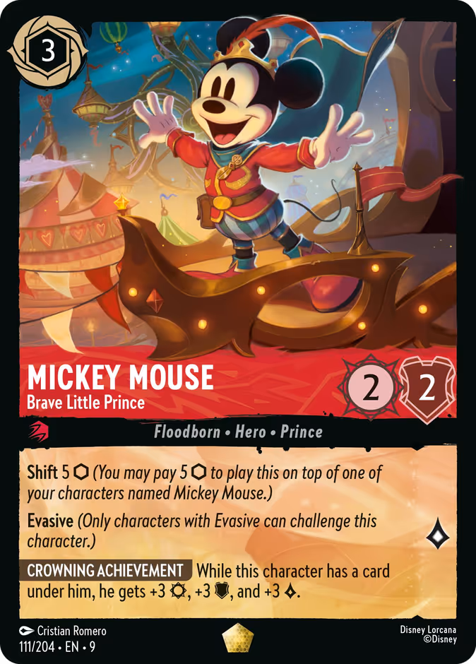Mickey Mouse - Brave Little Prince — Fabled #111 (Disney Lorcana card)