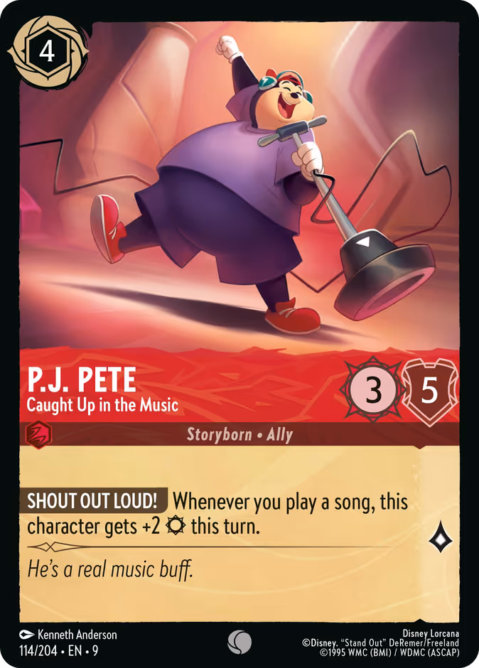 P.J. Pete - Caught Up in the Music — Fabled #114 (Disney Lorcana card)