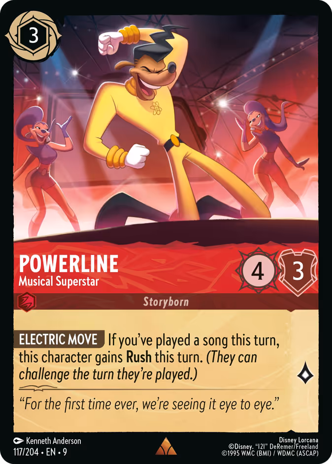 Powerline - Musical Superstar — Fabled #117 (Disney Lorcana card)