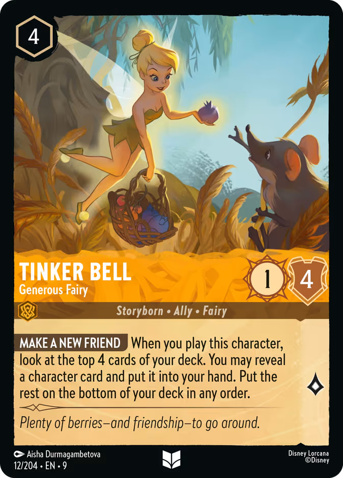 Tinker Bell - Generous Fairy — Fabled #12 (Disney Lorcana card)
