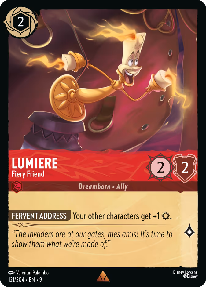 Lumiere - Fiery Friend — Fabled #121 (Disney Lorcana card)