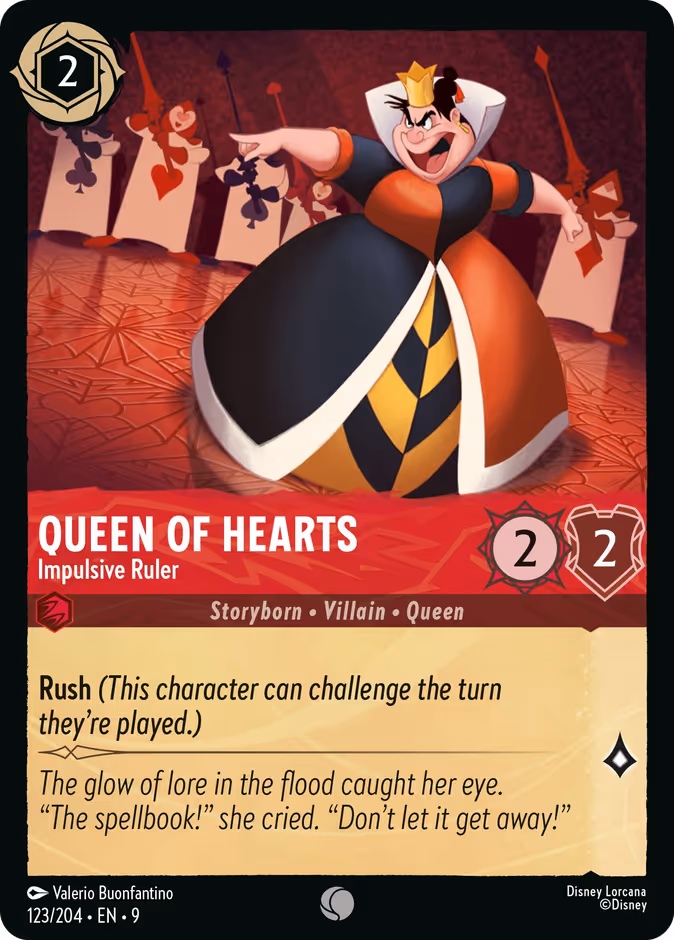 Queen of Hearts - Impulsive Ruler — Fabled #123 (Disney Lorcana card)