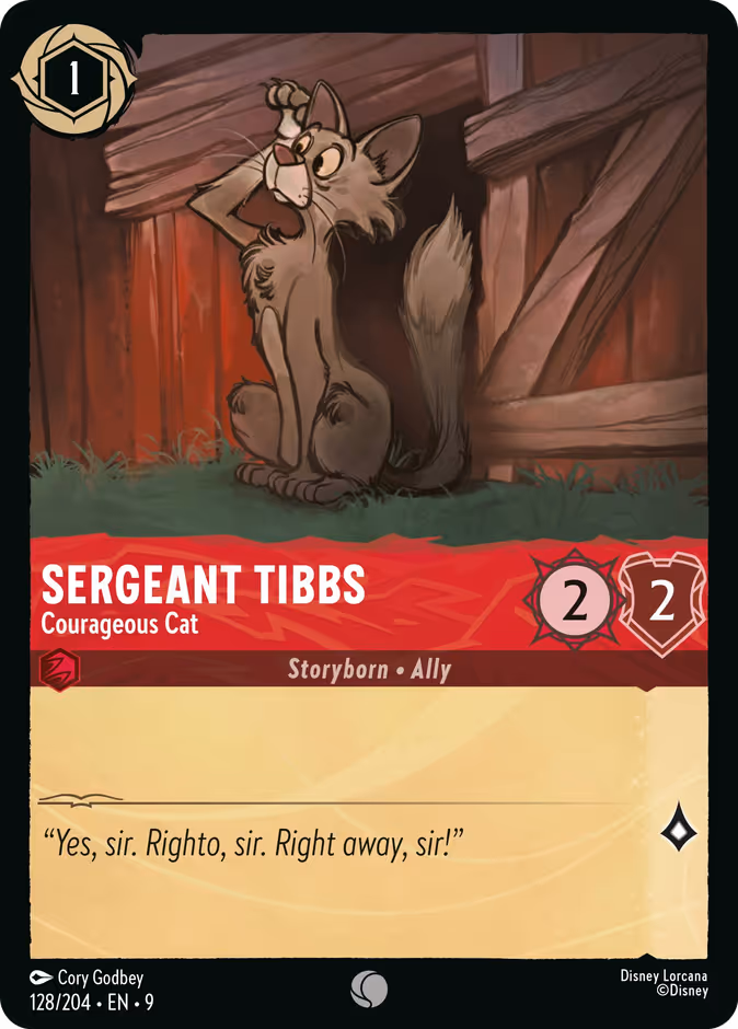 Sergeant Tibbs - Courageous Cat — Fabled #128 (Disney Lorcana card)