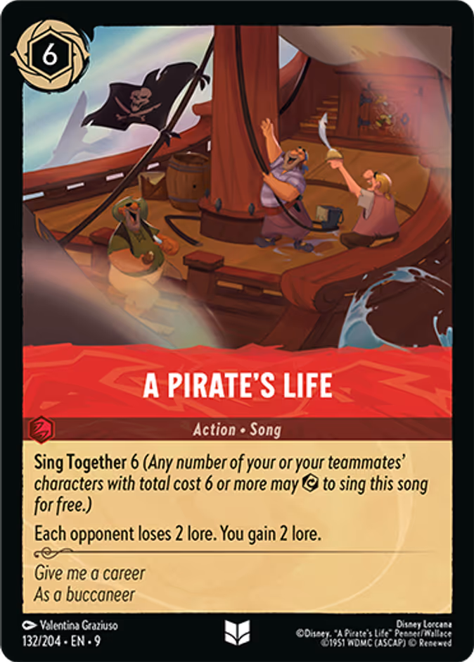 A Pirate's Life — Fabled #132 (Disney Lorcana card)