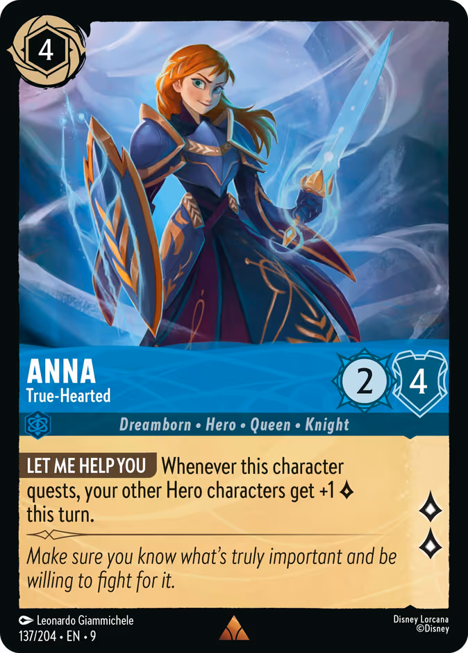 Anna - True-Hearted — Fabled #137 (Disney Lorcana card)