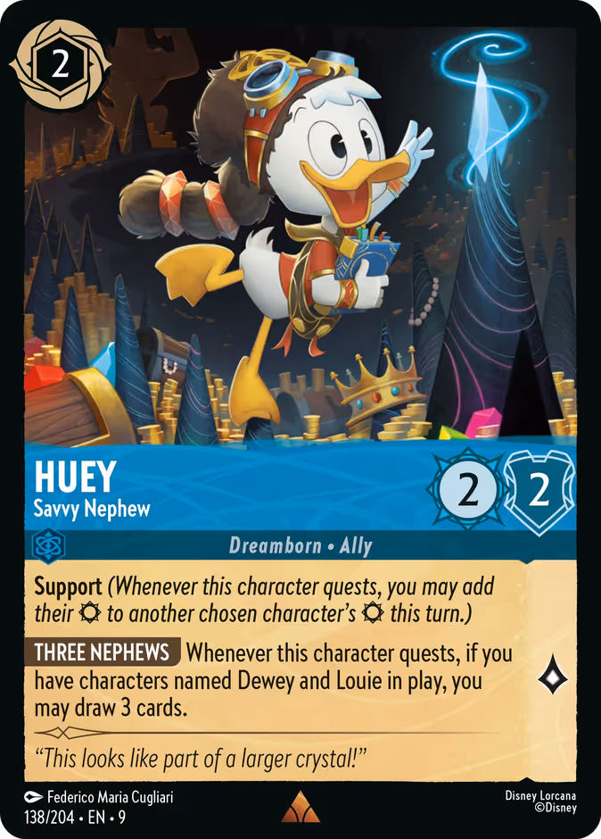 Huey - Savvy Nephew — Fabled #138 (Disney Lorcana card)