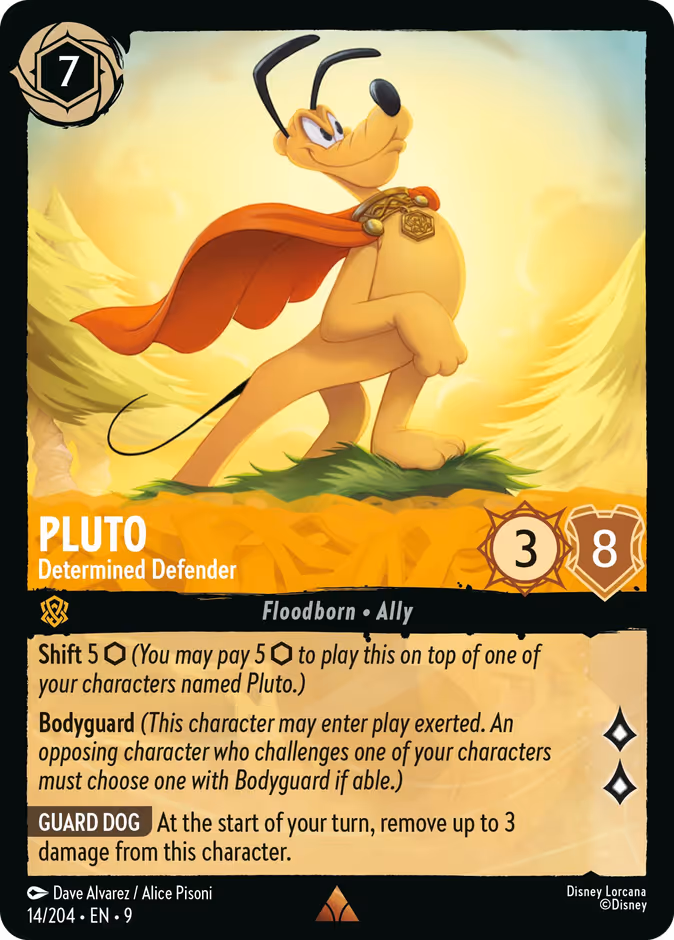 Pluto - Determined Defender — Fabled #14 (Disney Lorcana card)
