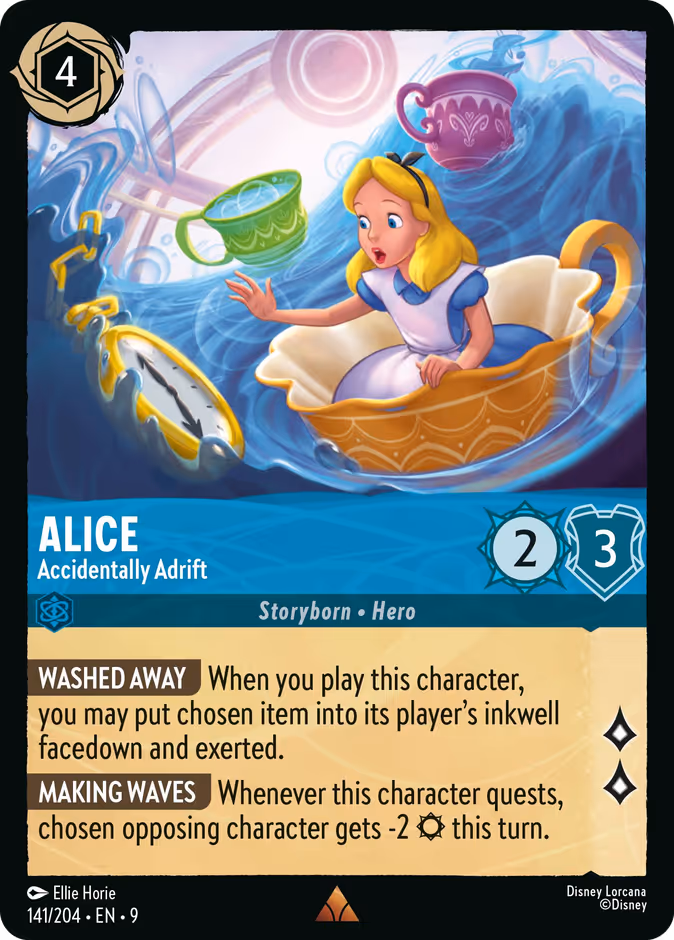 Alice - Accidentally Adrift — Fabled #141 (Disney Lorcana card)