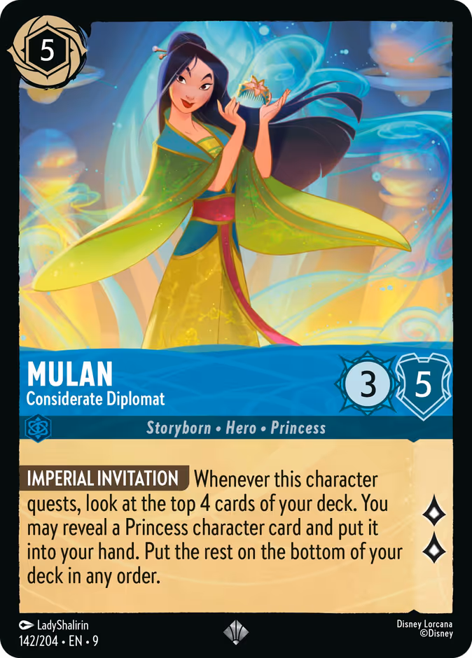 Mulan - Considerate Diplomat — Fabled #142 (Disney Lorcana card)