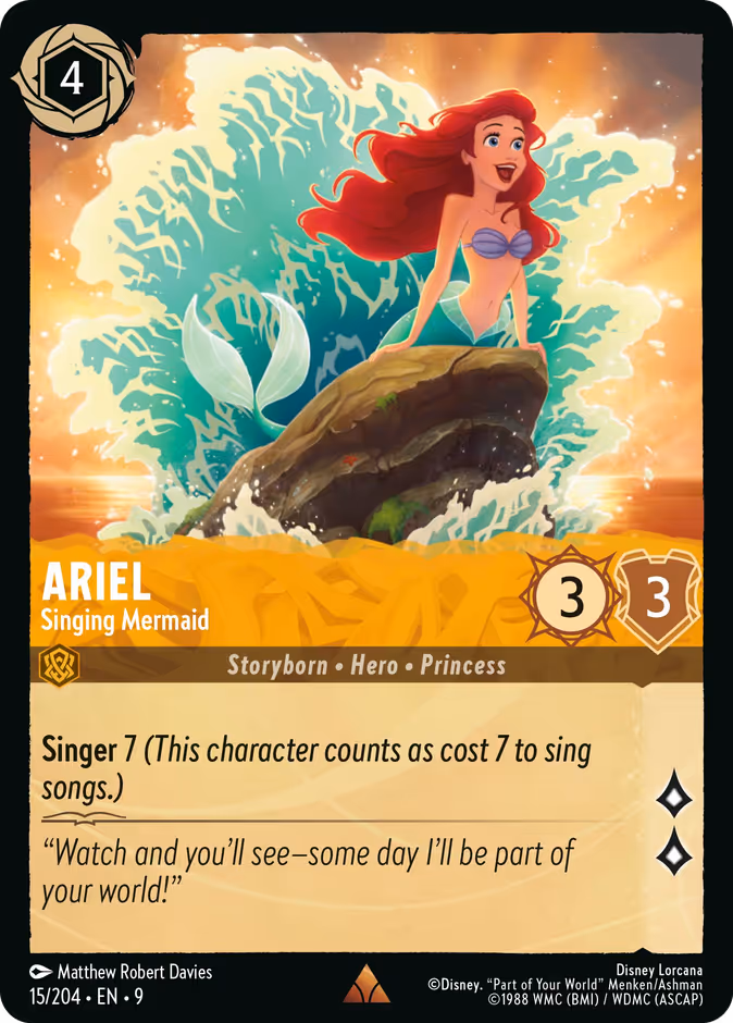 Ariel - Singing Mermaid — Fabled #15 (Disney Lorcana card)