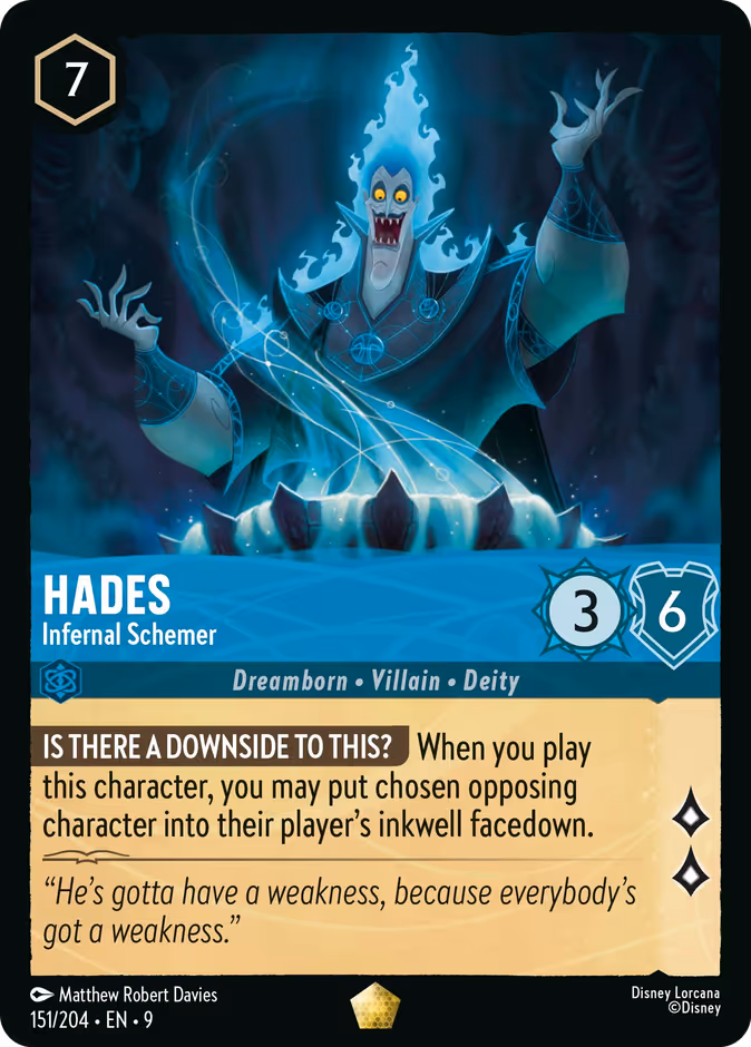 Hades - Infernal Schemer — Fabled #151 (Disney Lorcana card)