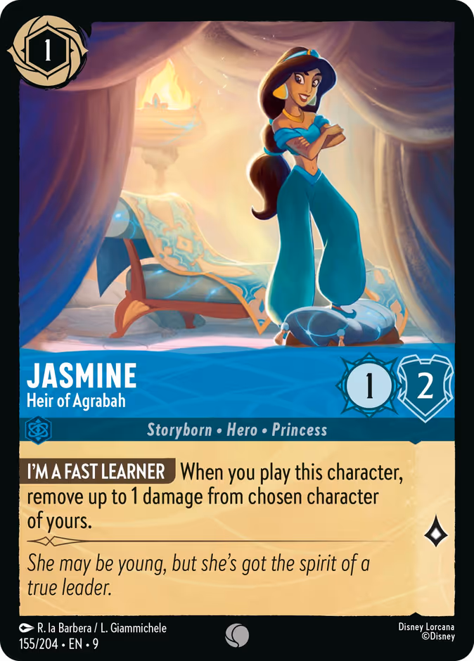 Jasmine - Heir of Agrabah — Fabled #155 (Disney Lorcana card)