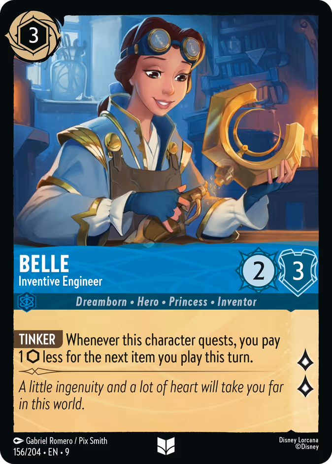 Belle - Inventive Engineer — Fabled #156 (Disney Lorcana card)