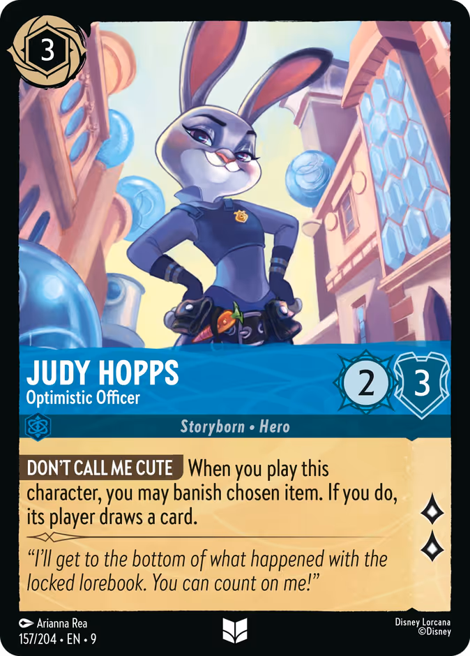 Judy Hopps - Optimistic Officer — Fabled #157 (Disney Lorcana card)