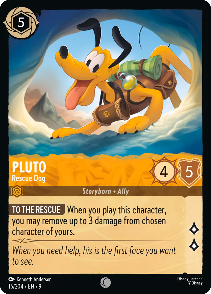 Pluto - Rescue Dog — Fabled #16 (Disney Lorcana card)