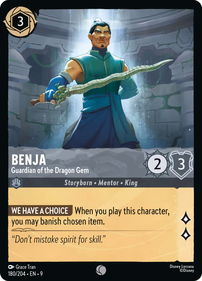 Benja - Guardian of the Dragon Gem — Fabled #180 (Disney Lorcana card)