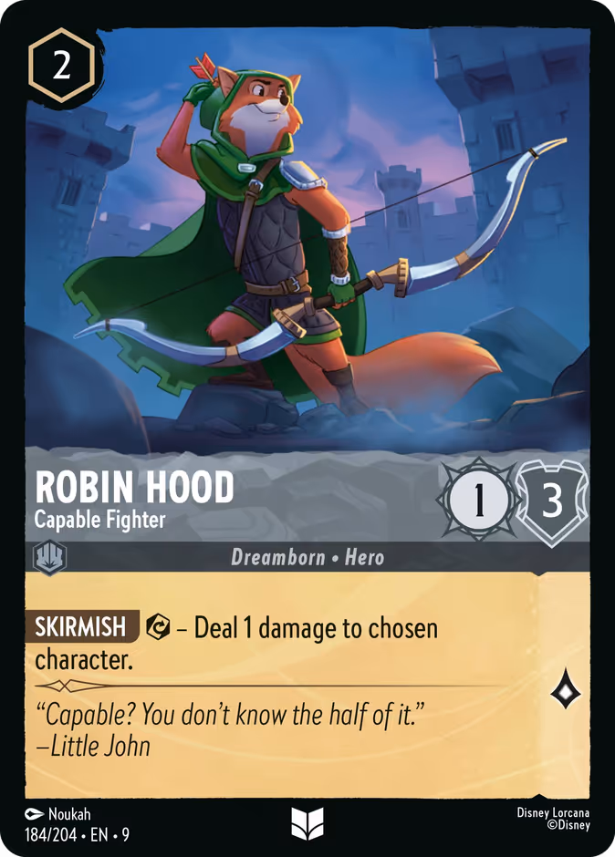 Robin Hood - Capable Fighter — Fabled #184 (Disney Lorcana card)