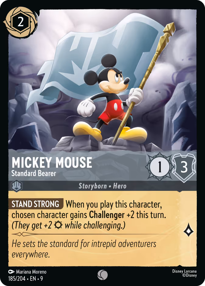 Mickey Mouse - Standard Bearer — Fabled #185 (Disney Lorcana card)