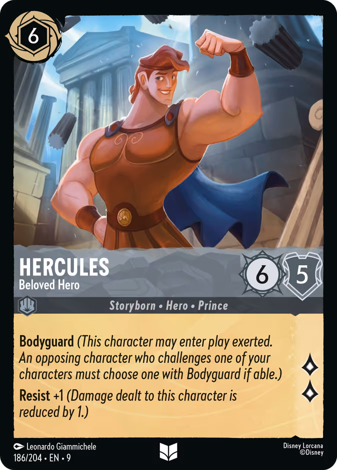 Hercules - Beloved Hero — Fabled #186 (Disney Lorcana card)
