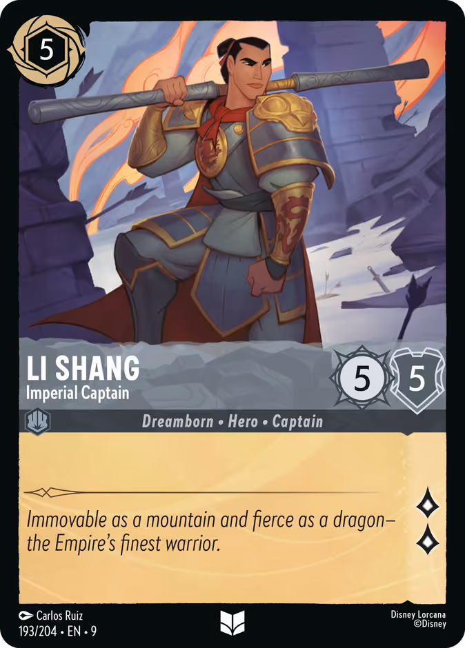 Li Shang - Imperial Captain — Fabled #193 (Disney Lorcana card)