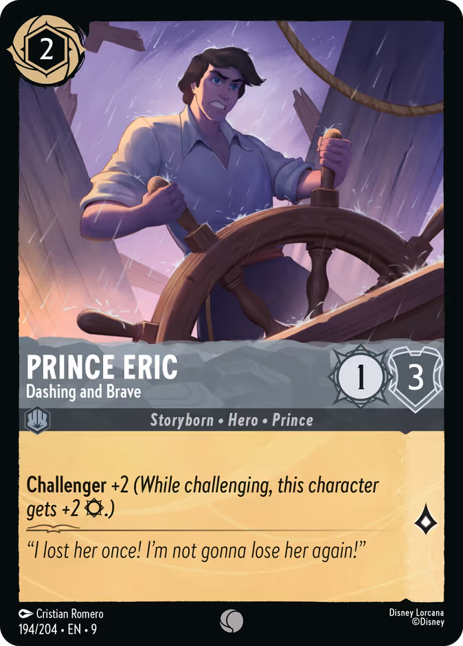 Prince Eric - Dashing and Brave — Fabled #194 (Disney Lorcana card)