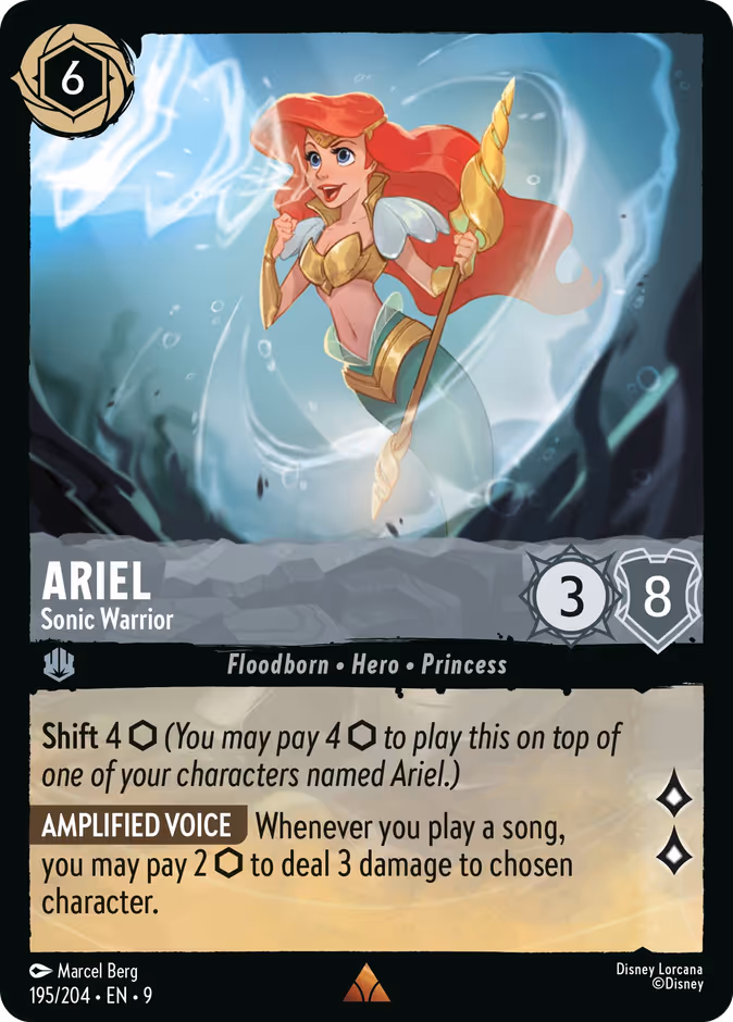Ariel - Sonic Warrior — Fabled #195 (Disney Lorcana card)