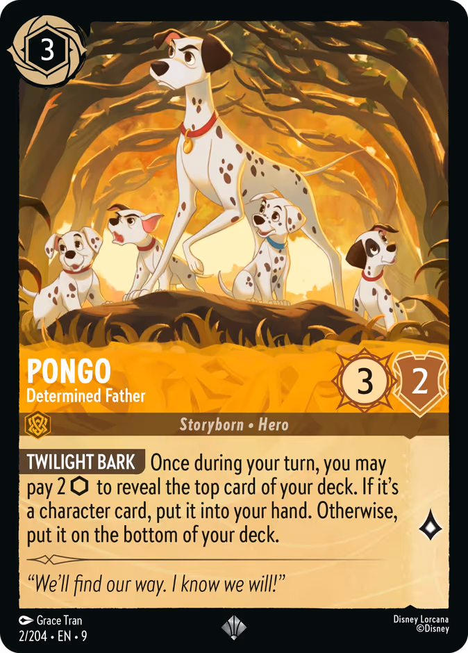 Pongo - Determined Father — Fabled #2 (Disney Lorcana card)