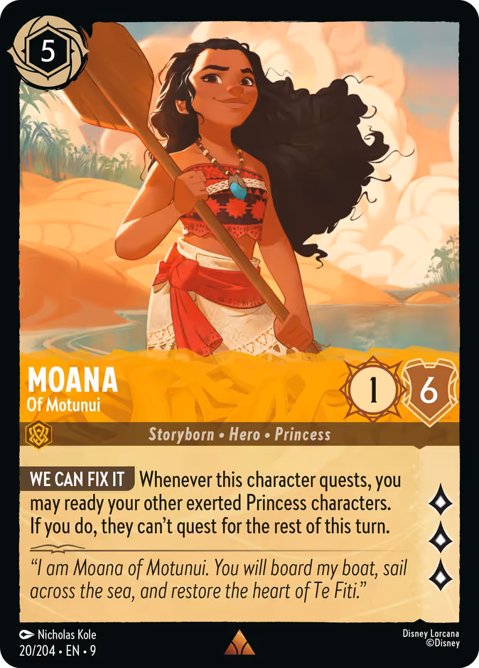 Moana - Of Motunui — Fabled #20 (Disney Lorcana card)