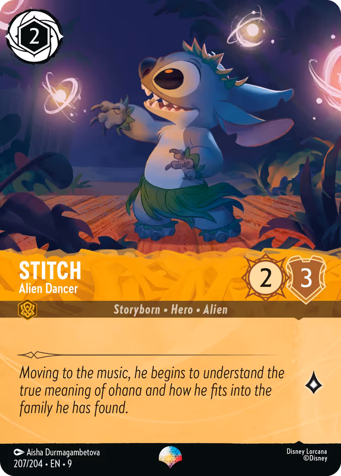Stitch - Alien Dancer — Fabled #207 (Disney Lorcana card)